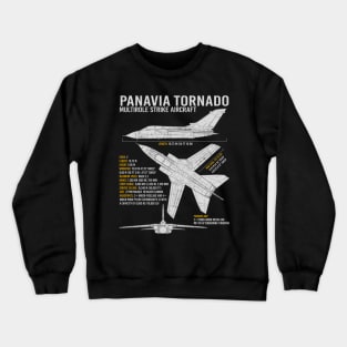 Panavia Tornado Jet Fighter Aircraft RAF Airplane Plane UK Blueprint Crewneck Sweatshirt